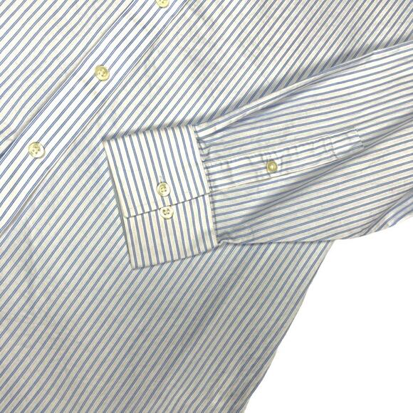Michael Michael Kors Dress Shirt Button-Up Blue White Stripe Mens Large 16 32/33 - Picture 9 of 10
